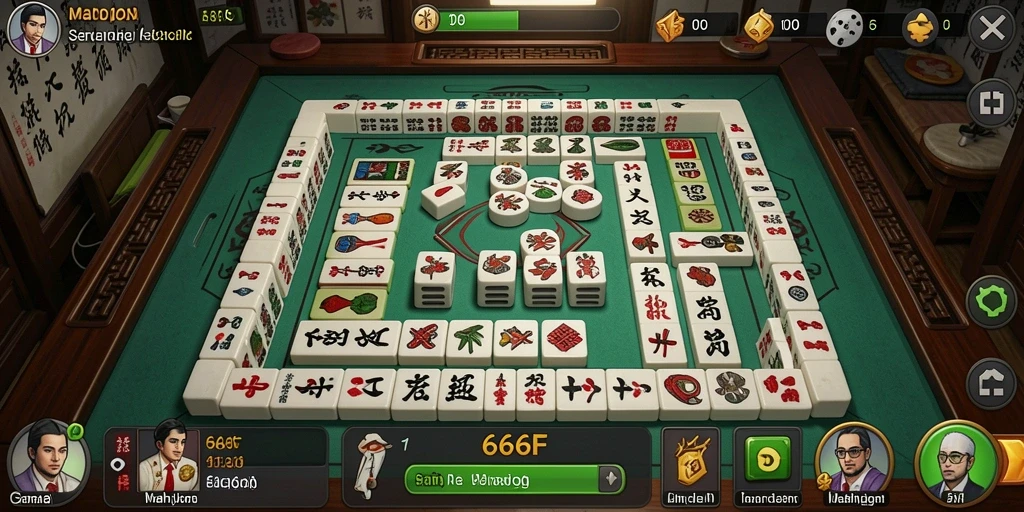 Screenshot gameplay Mahjong dari 666F menampilkan keseruan permainan.