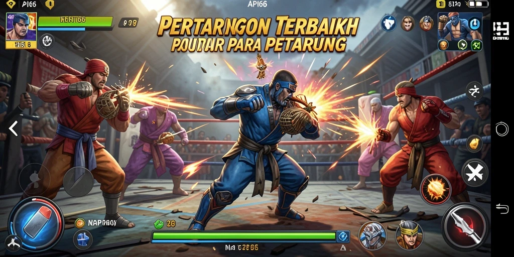 Gameplay seru dengan karakter Fighting yang beragam.