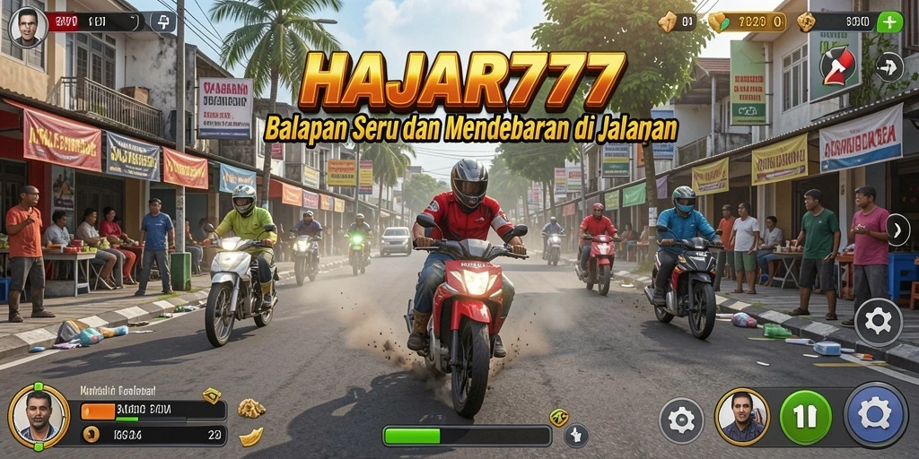 Tampilan gameplay balapan seru di HAJAR777.
