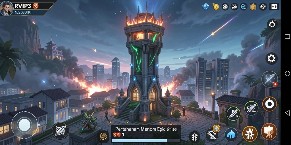 Tampilan menakjubkan dari gameplay Tower Defense RVIP3.