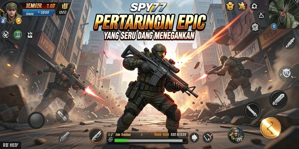 Tampilan gameplay SPY77 yang memukau dengan pertarungan seru.