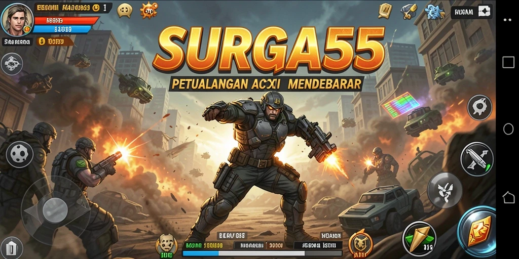 Screenshot menunjukkan aksi seru dalam game SURGA55.